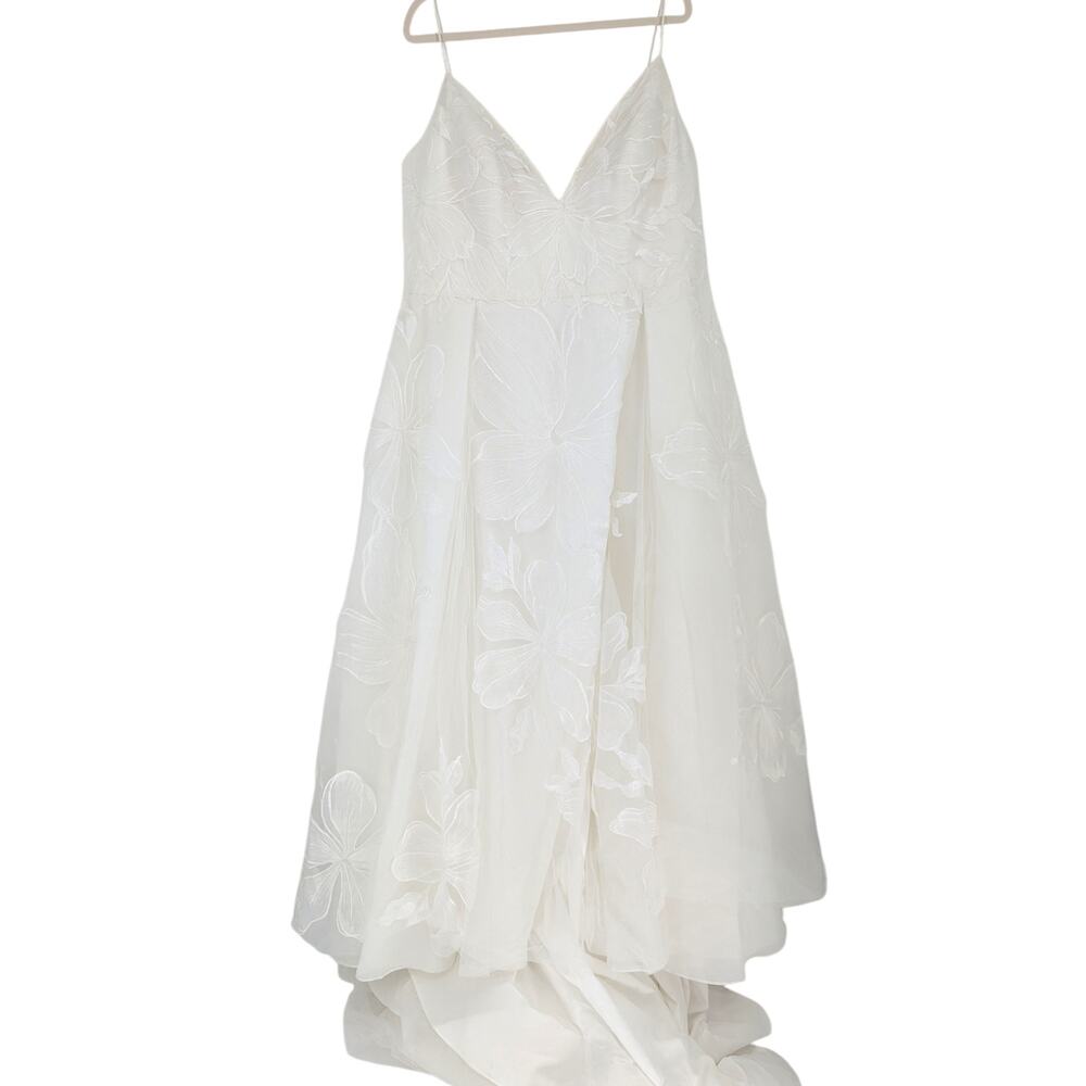Wtoo by Watters Romy Floral Wedding Dress Anthropologie Plus Size 14 - Picture 2 of 5
